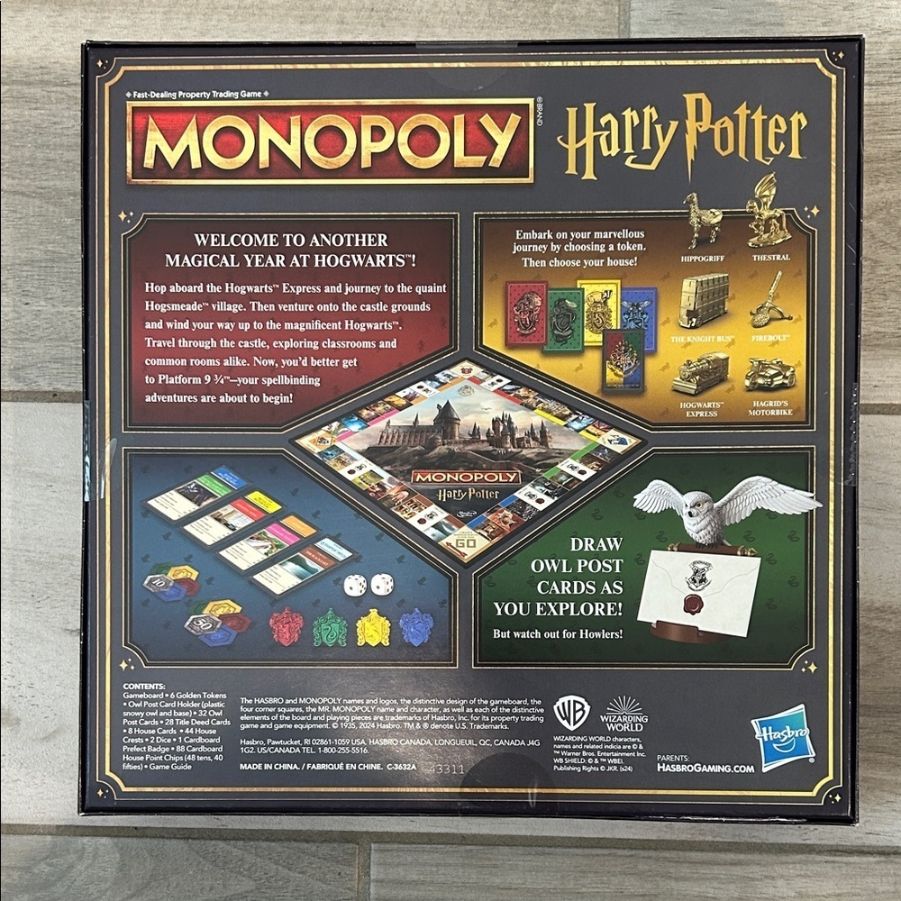 Hasbro Harry Potter Monopoly with Red and Gold Accents - Picture 2 of 8